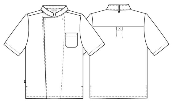 Unisex kokkejakke med korte ærmer - Image 6
