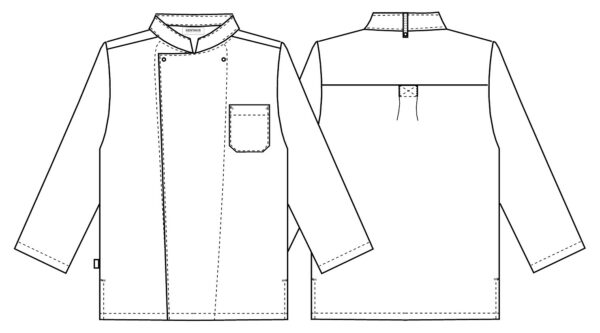Unisex kokkejakke med lange ærmer - Image 3