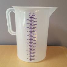 Litermål klar plast 2 liter