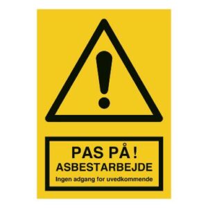 Advarselsskilt Asbestarbejde