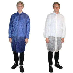 Kittel non-woven hvid med velcrolukning